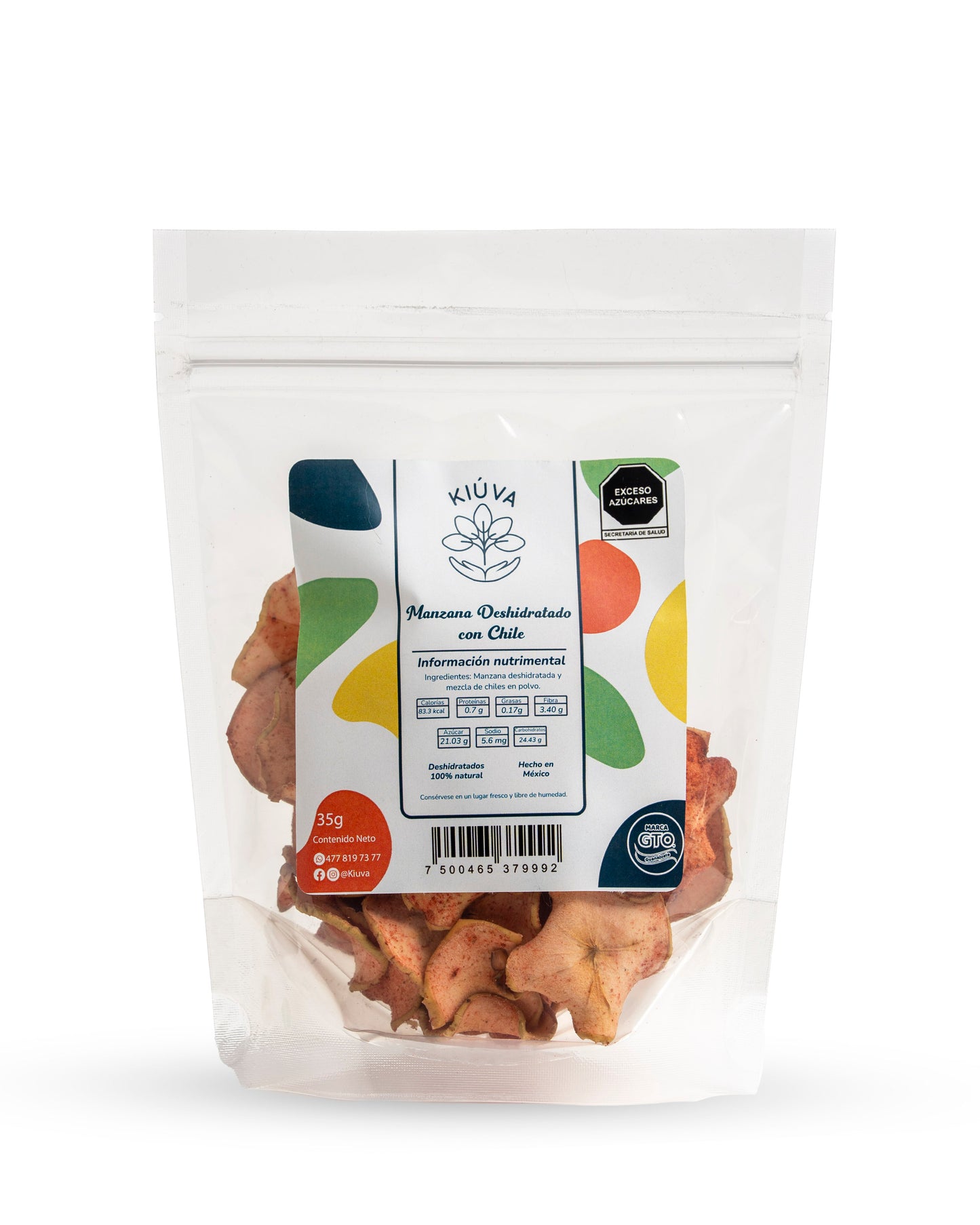 Manzana deshidratado natural con chile / 35 g