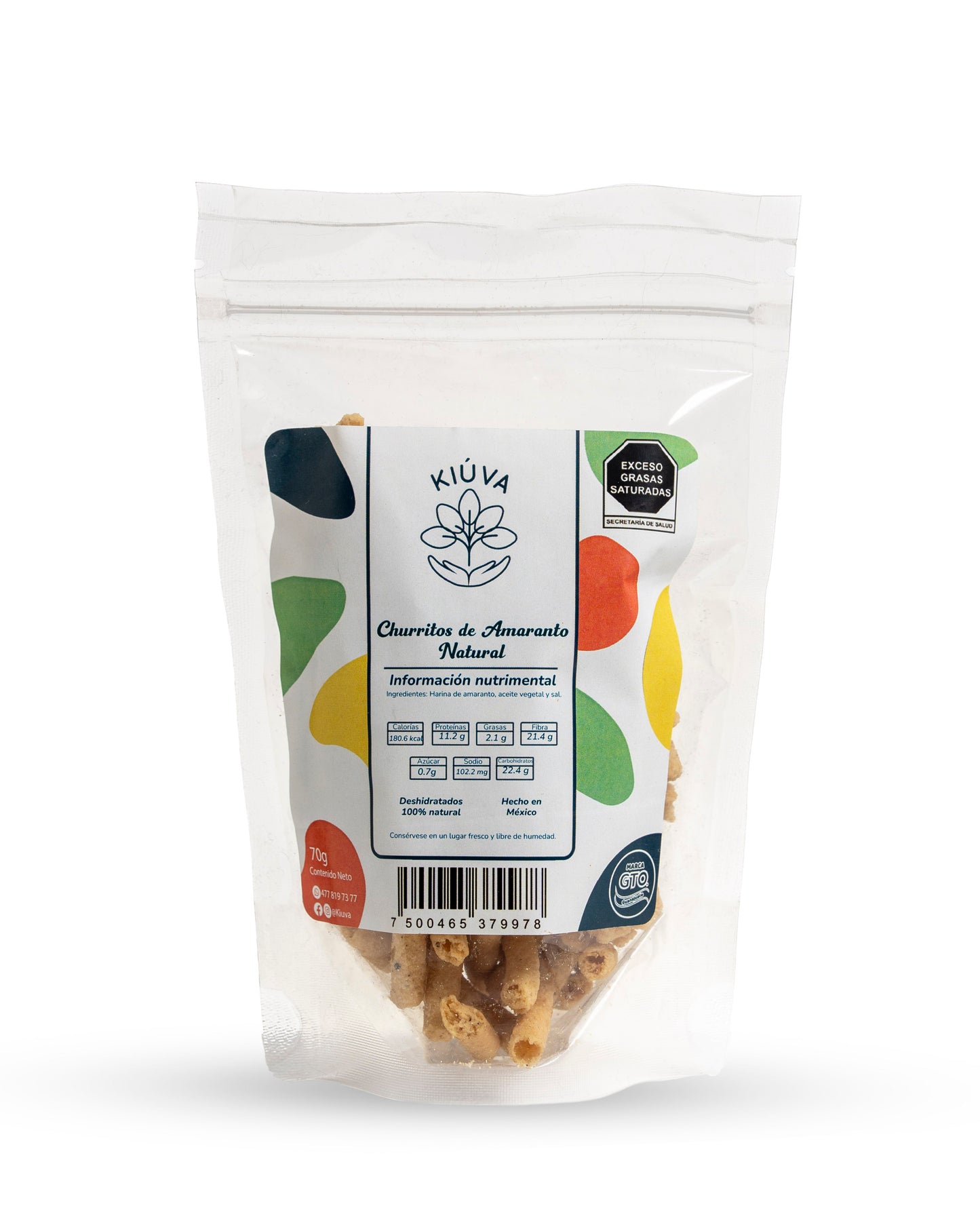Churritos de amaranto natural chip / 70 g