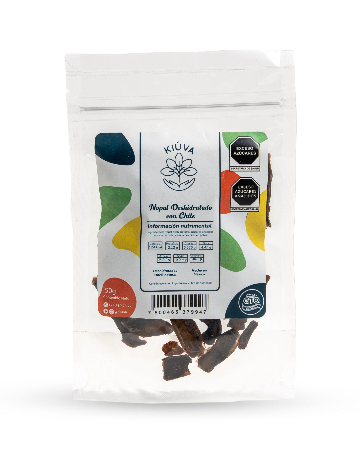 Nopal deshidratado natural con chile / 50 g